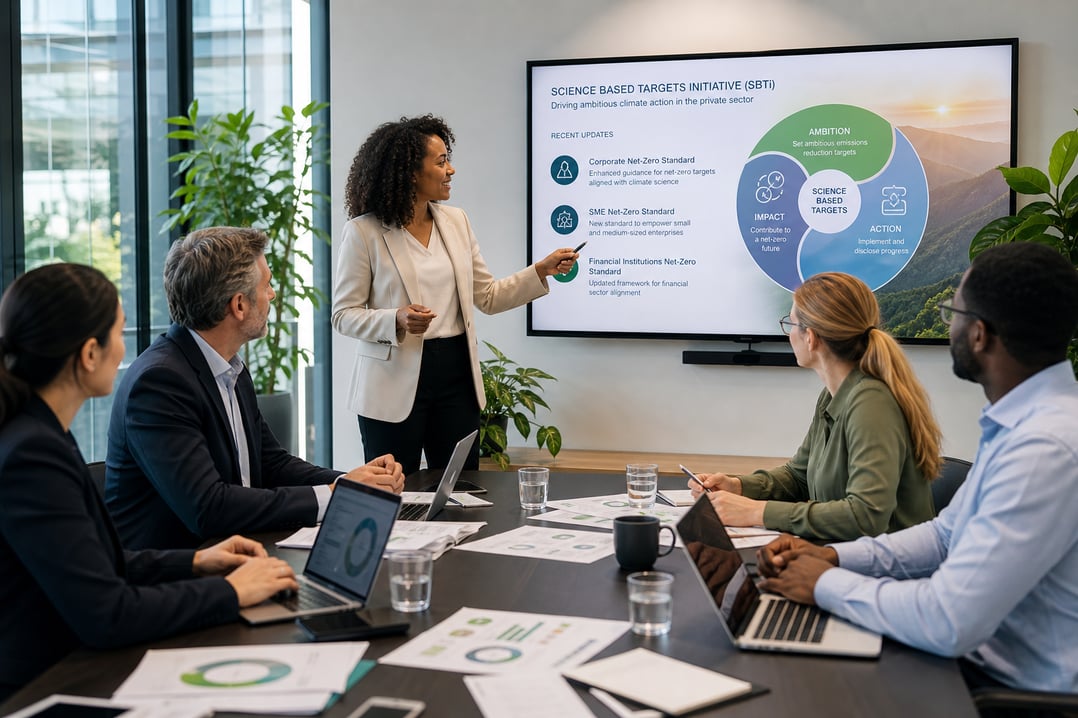 Modern Office Collaboration with Sustainability Focus